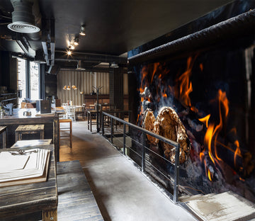 3D Fire Grilled Steak 1414 Wall Murals