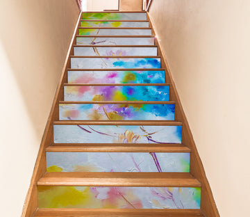 3D Watercolor Flowers 2200 Skromova Marina Stair Risers