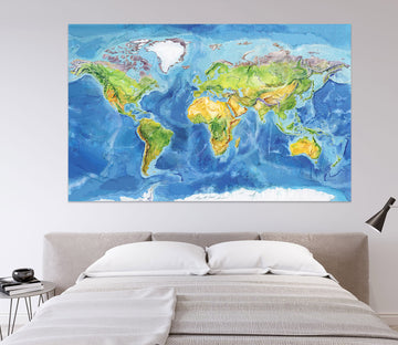 3D Green Island 265 World Map Wall Sticker