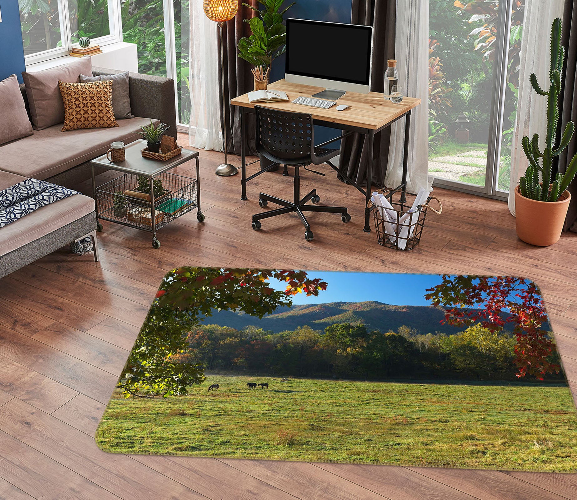 3D Horses Valley 1110 Kathy Barefield Rug Non Slip Rug Mat