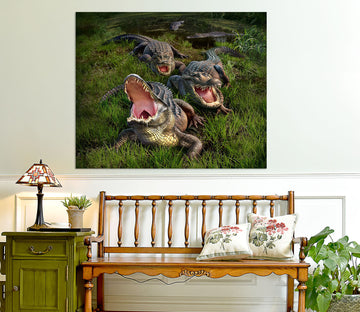 3D Fierce Crocodile 011 Jerry LoFaro Wall Sticker