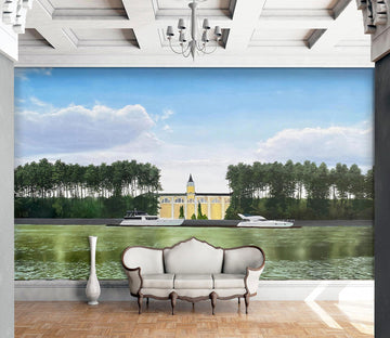 3D Buildings Trees Lake 9816 Marina Zotova Wall Mural Wall Murals