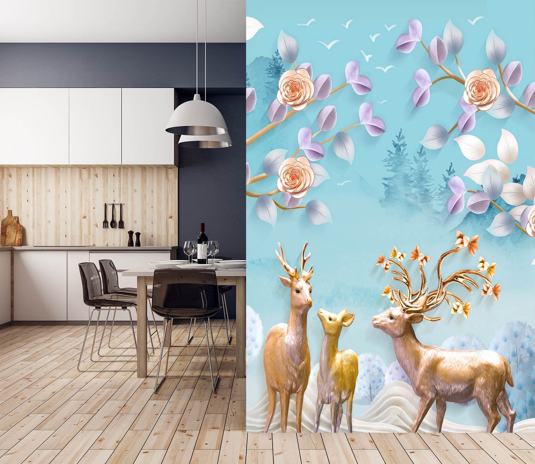 3D Forest Fawn 1832 Wall Murals