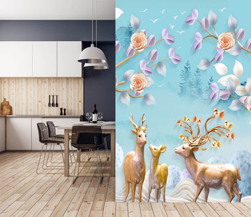 3D Forest Fawn 1832 Wall Murals