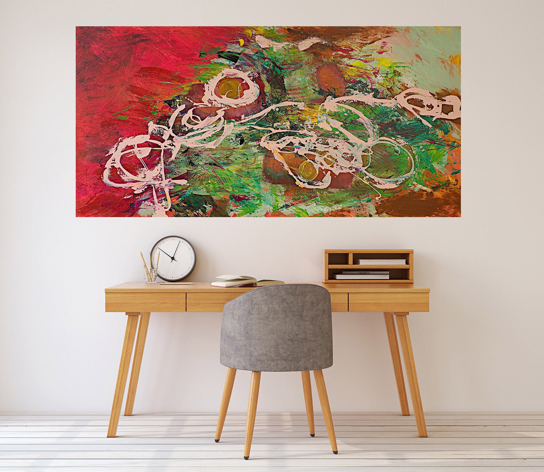 3D Painted Flowers 002 Allan P. Friedlander Wall Sticker