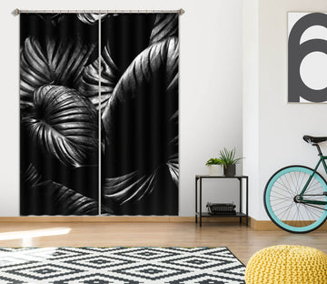 3D Gloomy Leaf 1141 Boris Draschoff Curtain Curtains Drapes