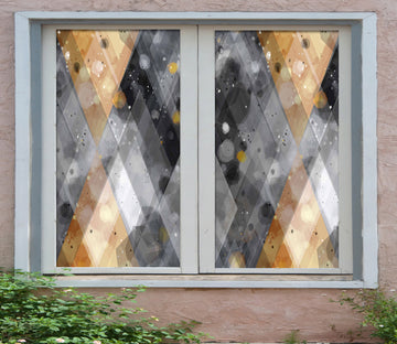 3D Hazy Graphics 463 Window Film Print Sticker Cling Stained Glass UV Block