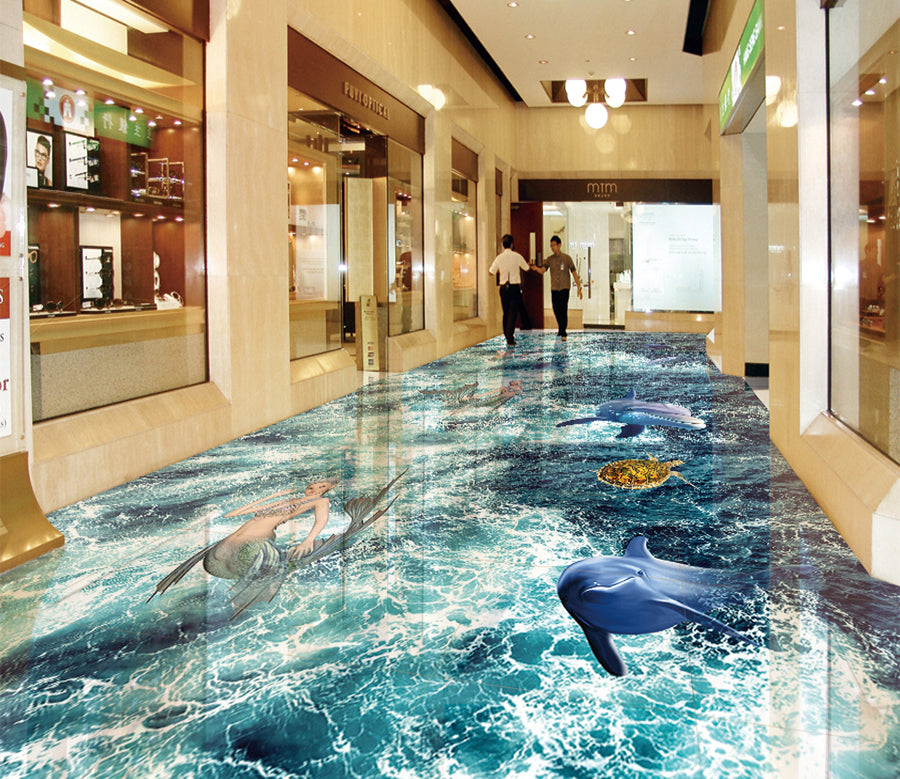 3D Mysterious Mermaid 562 Floor Mural  Wallpaper Murals Rug & Mat Print Epoxy waterproof bath floor
