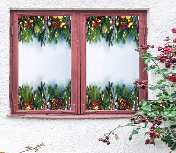 3D Branches 31048 Christmas Window Film Print Sticker Cling Stained Glass Xmas
