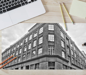 3D Gray Building 7719 Assaf Frank Desk Mat