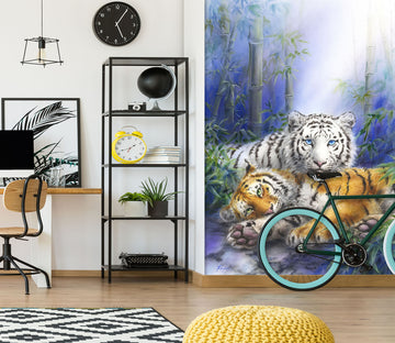 3D Bamboo Tiger 265 Kayomi Harai Wall Mural Wall Murals