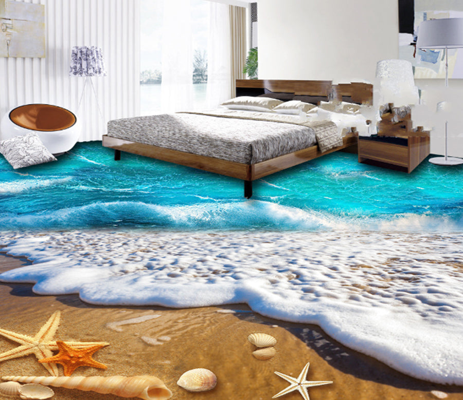 3D Surf Beach 441 Floor Mural  Wallpaper Murals Rug & Mat Print Epoxy waterproof bath floor