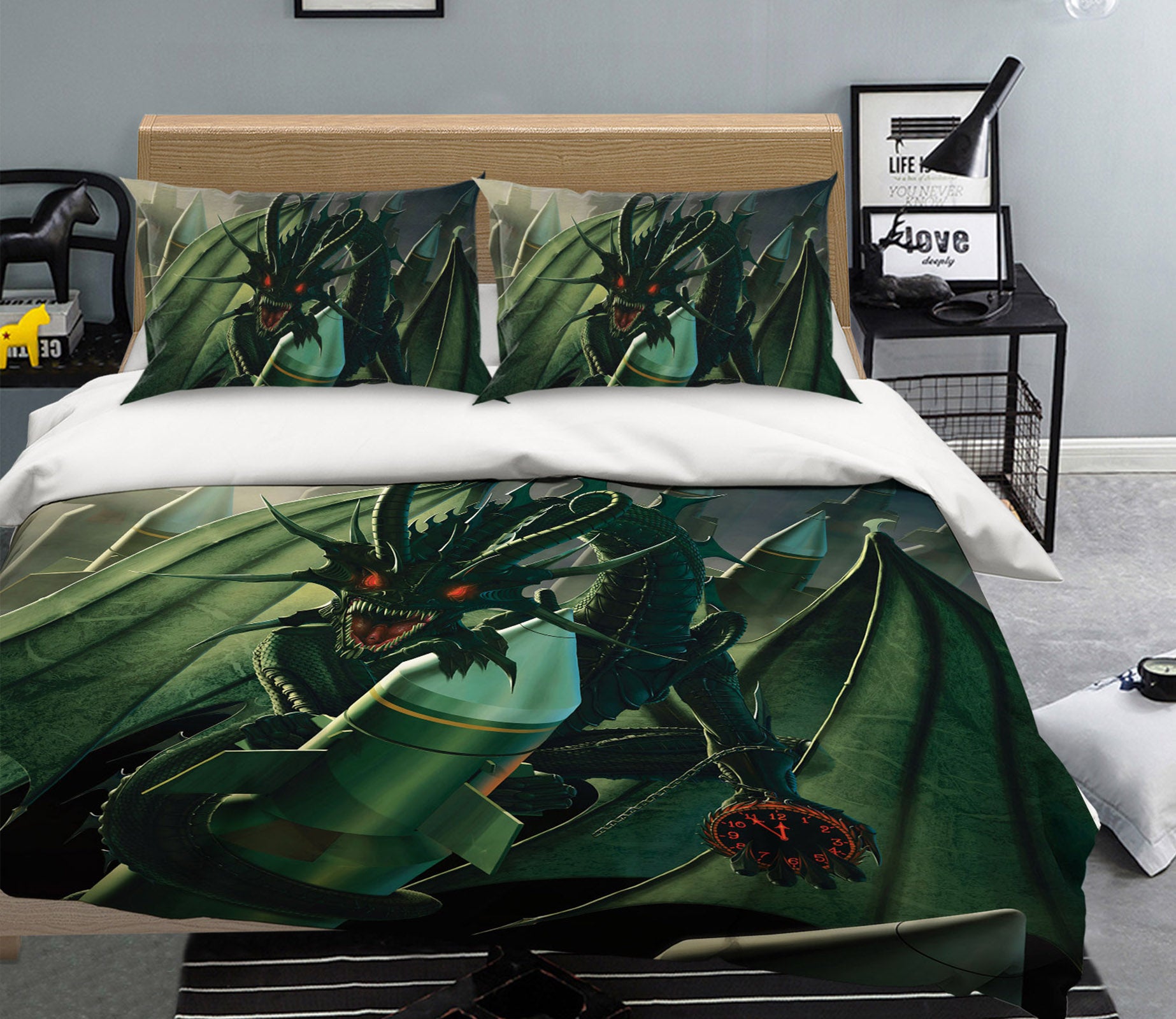 3D Doom Dragon 040 Bed Pillowcases Quilt Exclusive Designer Vincent