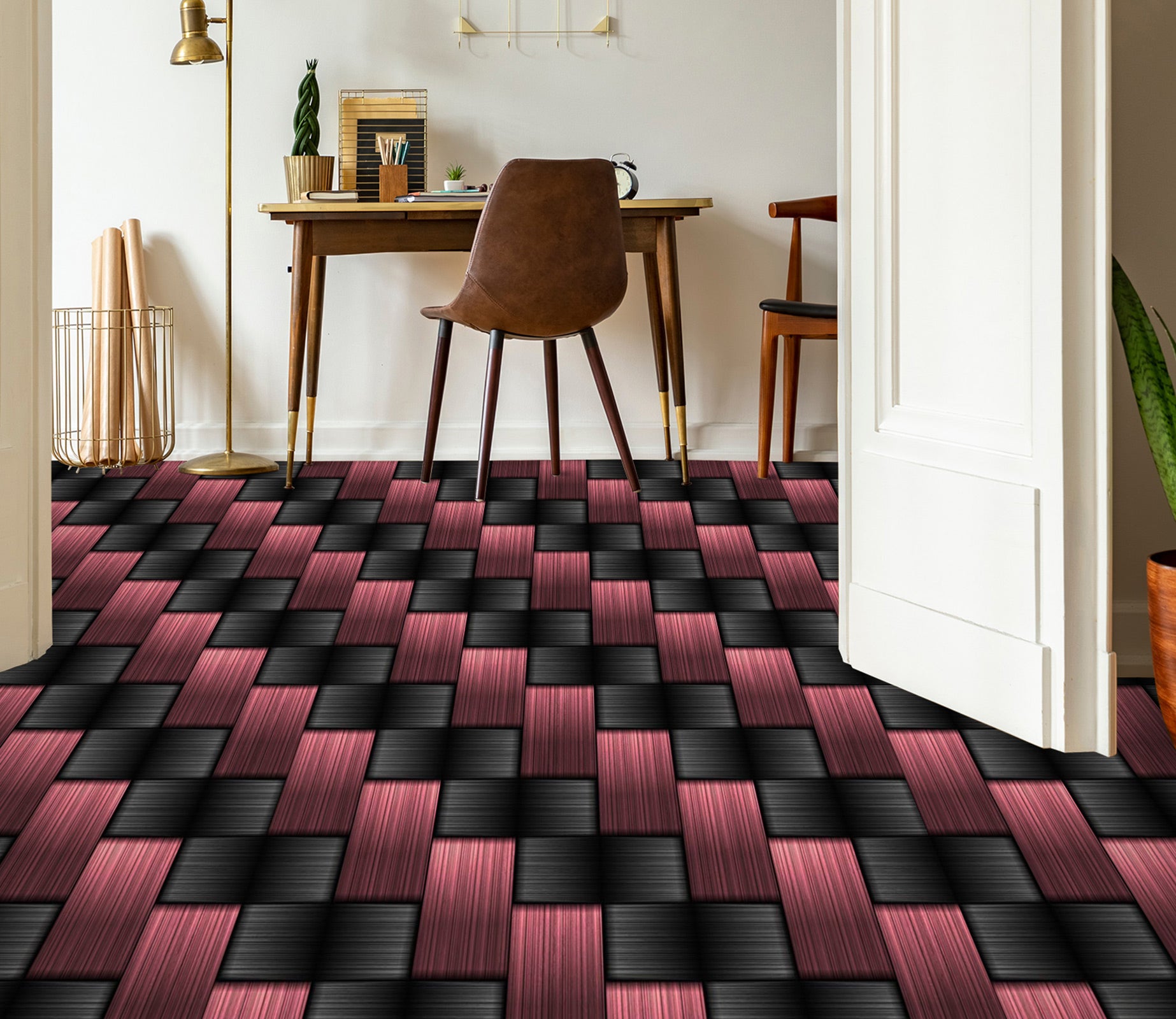 3D Purple And Black Rectangles 1321 Floor Mural  Wallpaper Murals Self-Adhesive Removable Print Epoxy