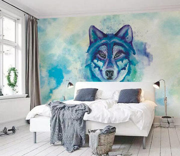 3D Green Wolf WC660 Wall Murals