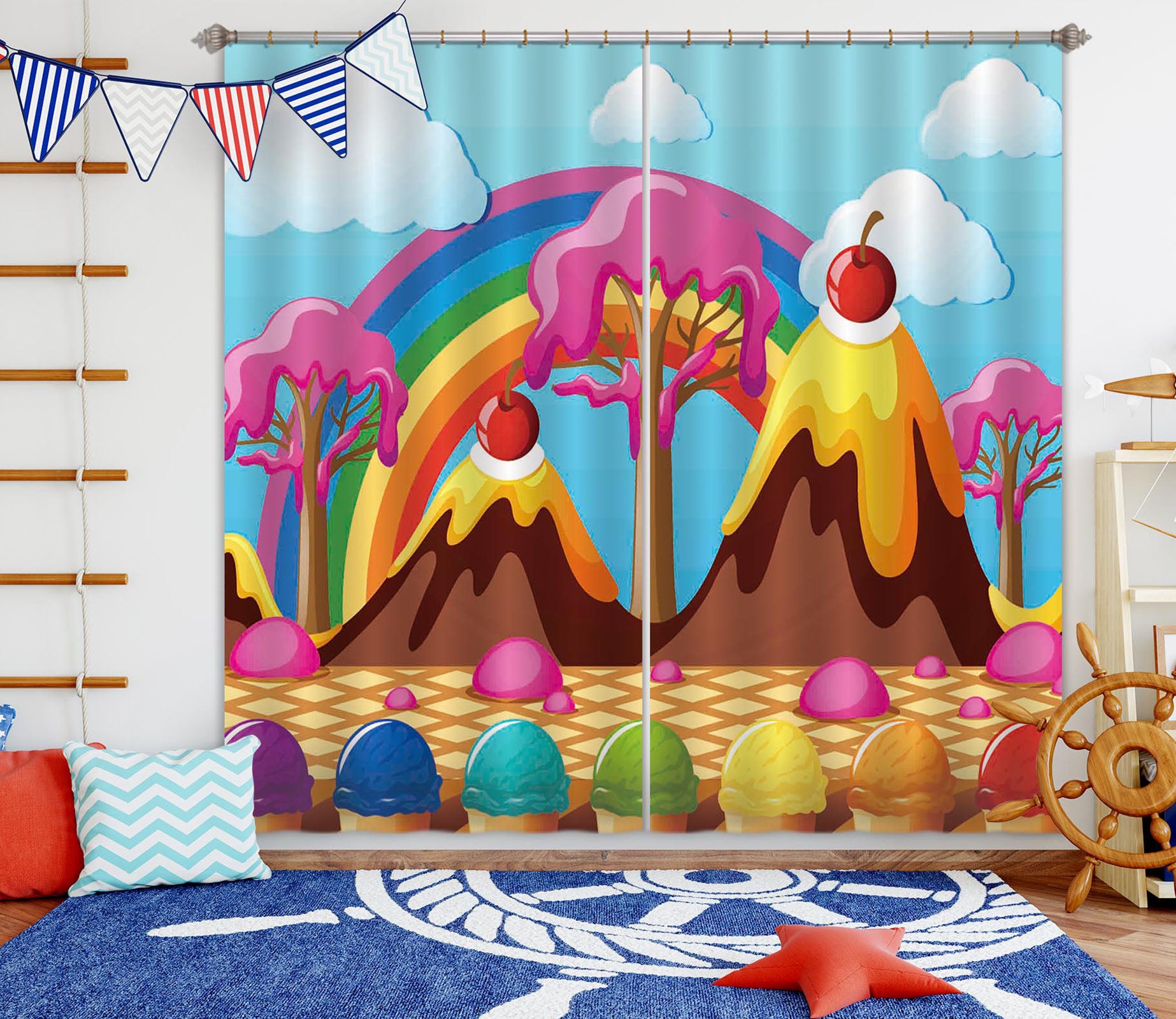3D Cake House 779 Curtains Drapes