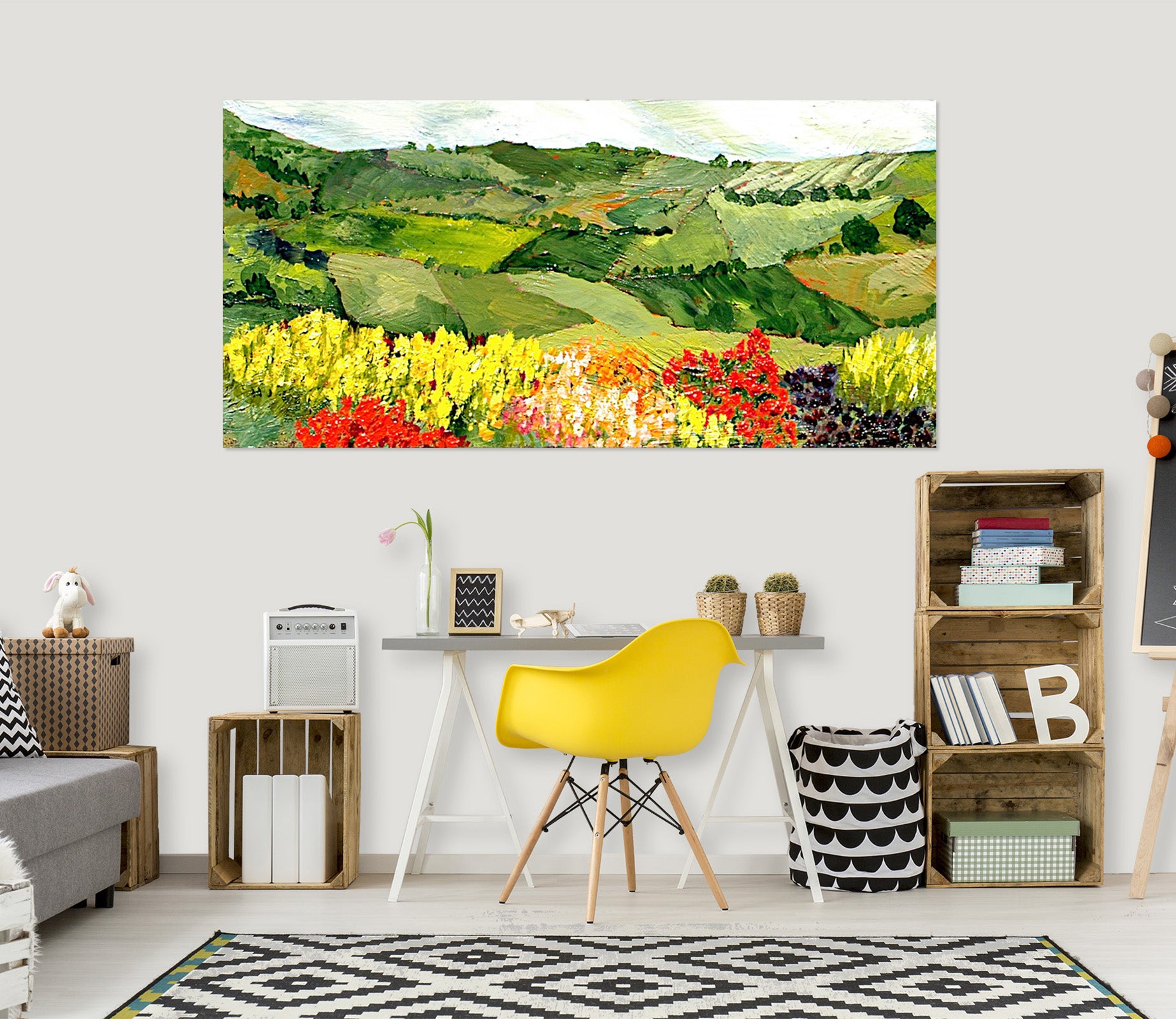 3D Colored Field 128 Allan P. Friedlander Wall Sticker
