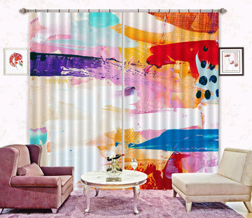 3D Color Smear 86 Curtains Drapes Curtains AJ Creativity Home 