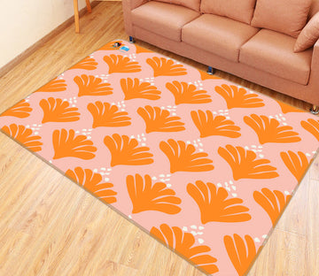 3D Orange Fan Pattern 10765 Kashmira Jayaprakash Rug Non Slip Rug Mat