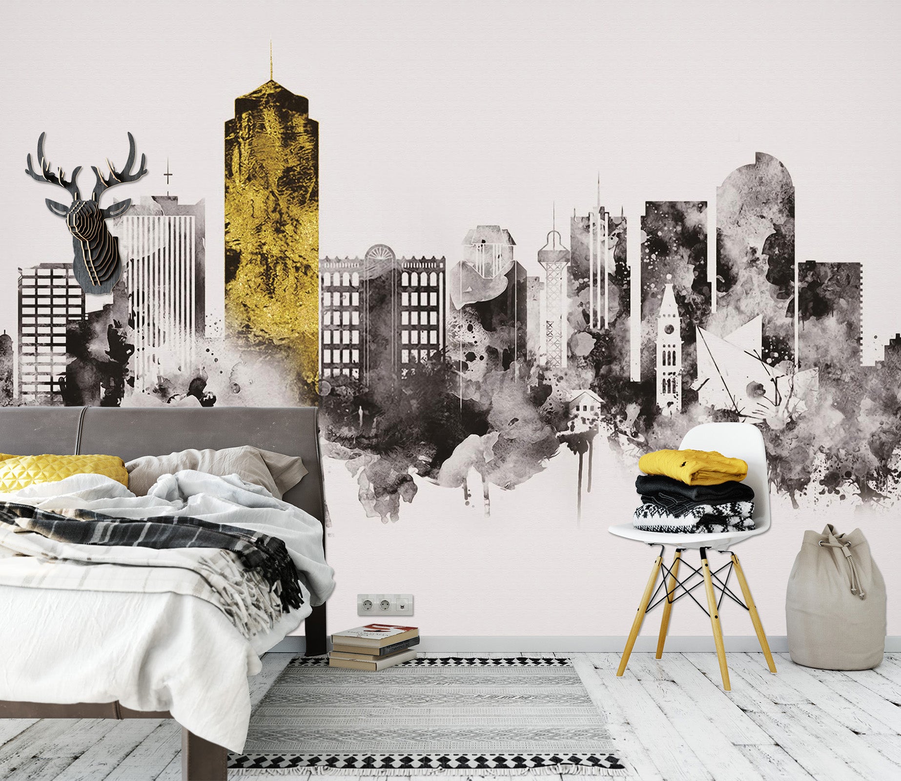 3D Foggy City 1608 Wall Murals