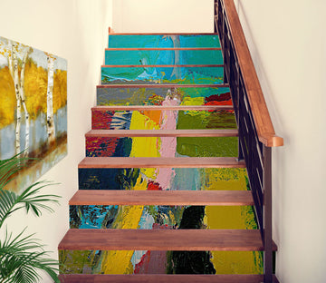 3D Color Block Oil Painting 9011 Allan P. Friedlander Stair Risers