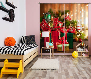 3D Gift Box 53137 Christmas Curtains Drapes Xmas