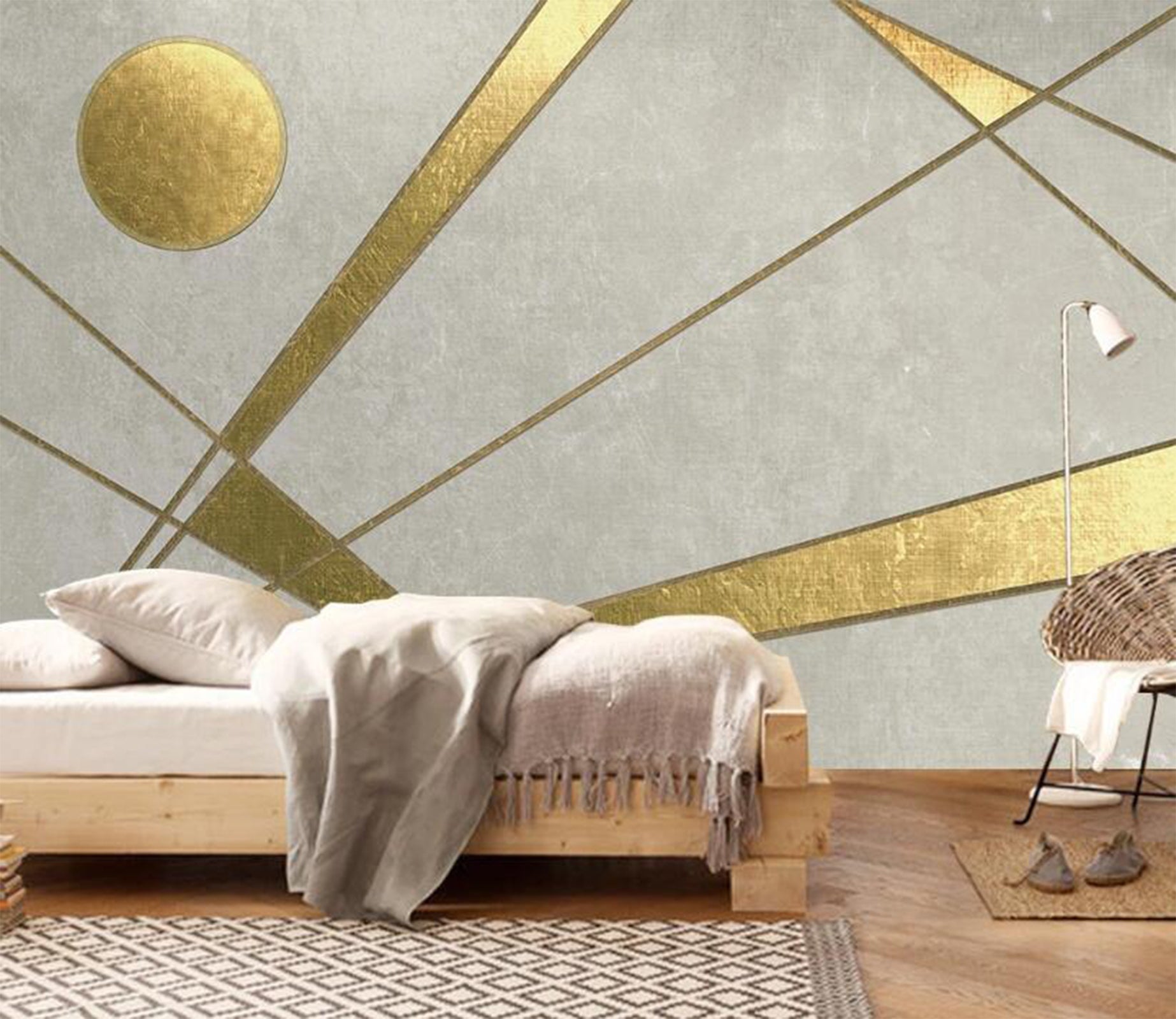 3D Dark Golden Geometric Cut 2154 Wall Murals