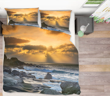 3D Sunset Seagull 090 Marco Carmassi Bedding Bed Pillowcases Quilt
