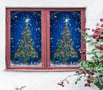 3D Christmas Tree 31012 Christmas Window Film Print Sticker Cling Stained Glass Xmas