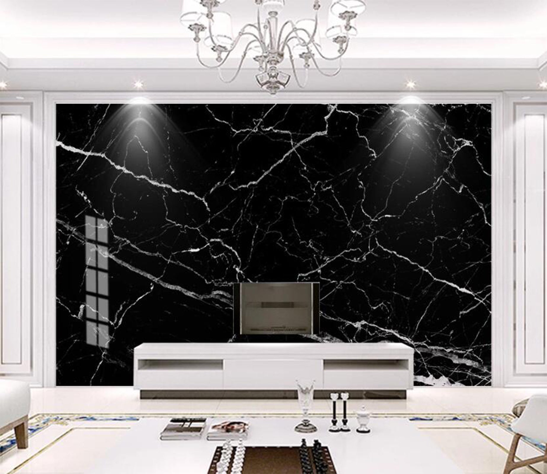 3D Black Delicate Shiny Lines 2260 Wall Murals