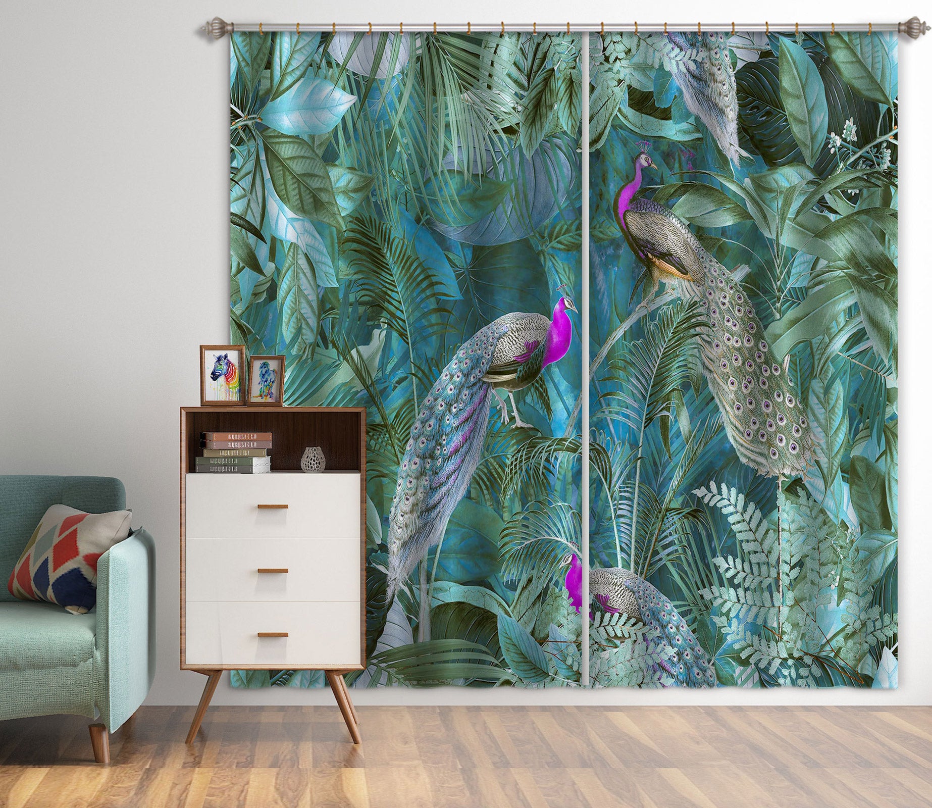 3D Peacock Paradise 011 Andrea haase Curtain Curtains Drapes