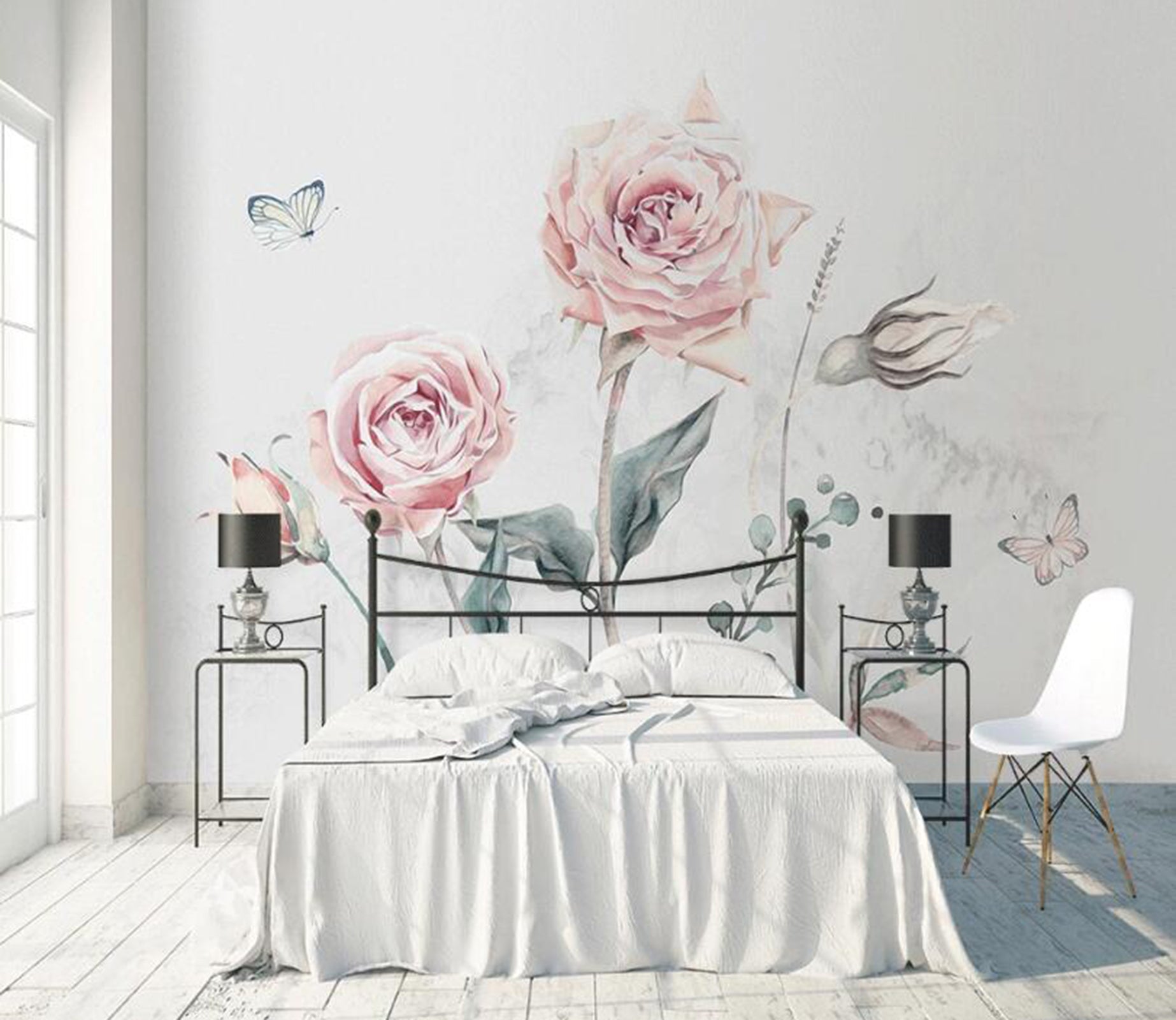 3D Pink Flowers WC55 Wall Murals Wallpaper AJ Wallpaper 2 