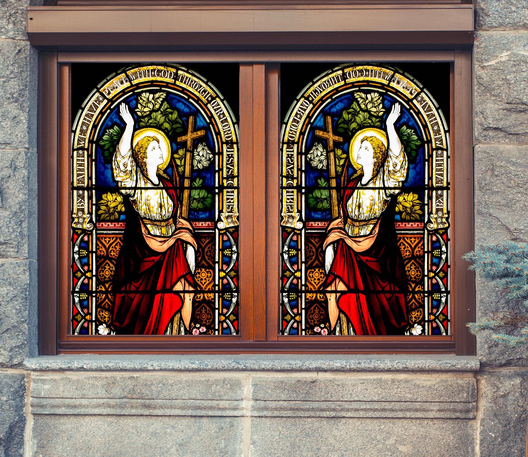 3D Religious Goddess 404 Window Film Print Sticker Cling Stained Glass UV Block