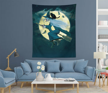 3D Moon Witch 11753 Vincent Tapestry Hanging Cloth Hang