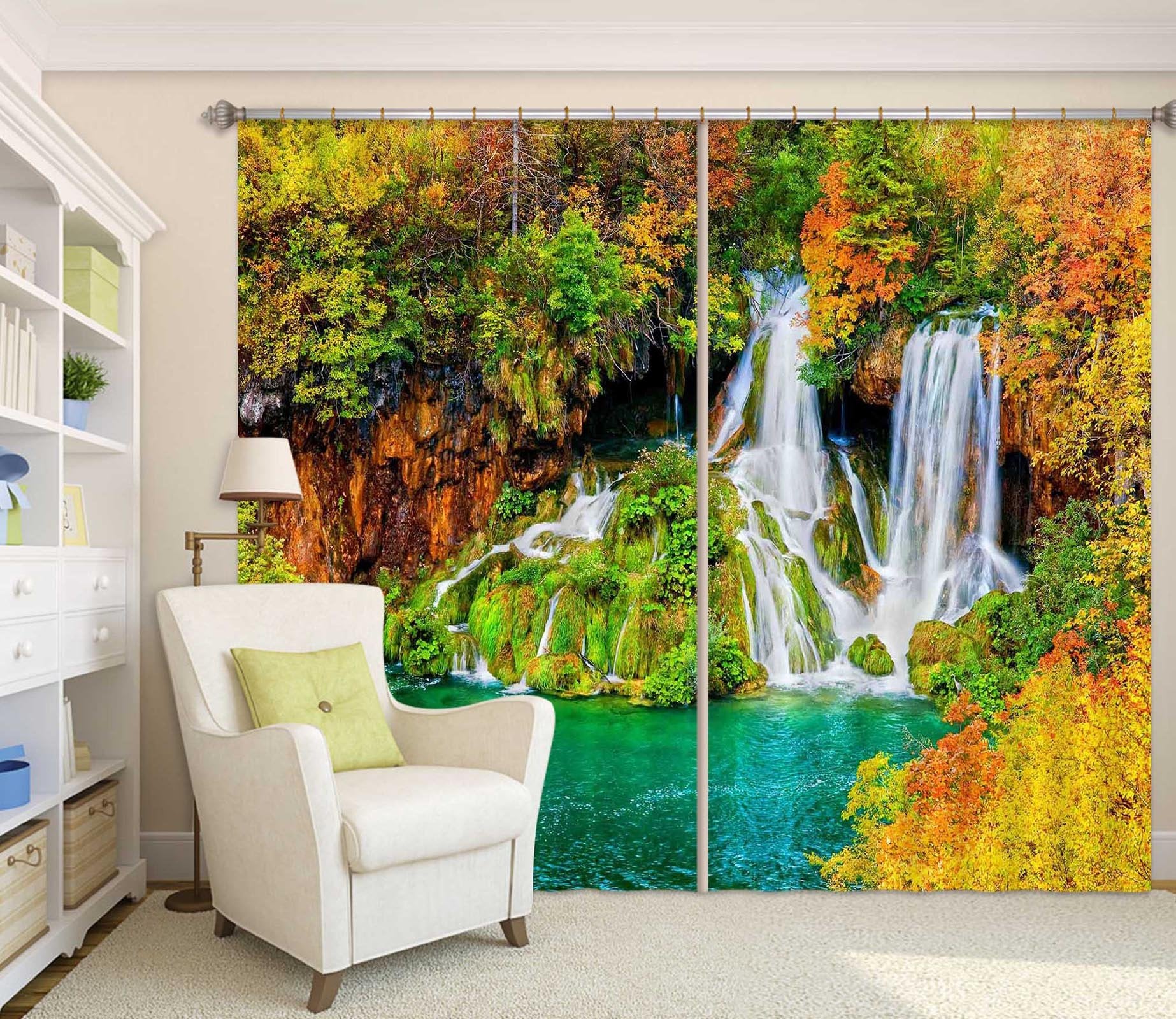 3D Autumn Valley 825 Curtains Drapes Wallpaper AJ Wallpaper 