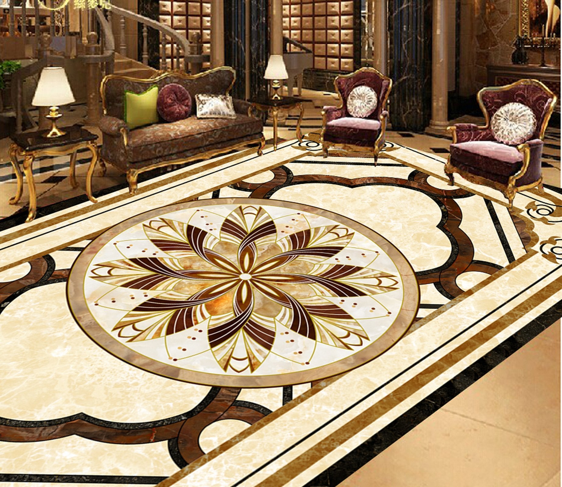 3D Flower Pattern WG490 Floor Mural Wallpaper AJ Wallpaper 2 
