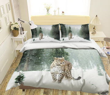 3D Forest Tiger 1935 Bed Pillowcases Quilt