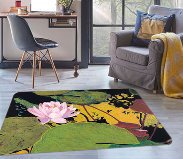 3D Pink Lotus 1119 Allan P. Friedlander Rug Non Slip Rug Mat
