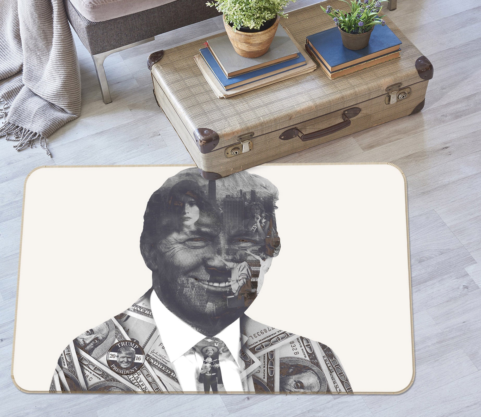 3D Donaldtrump 2002 Marco Cavazzana Rug Non Slip Rug Mat