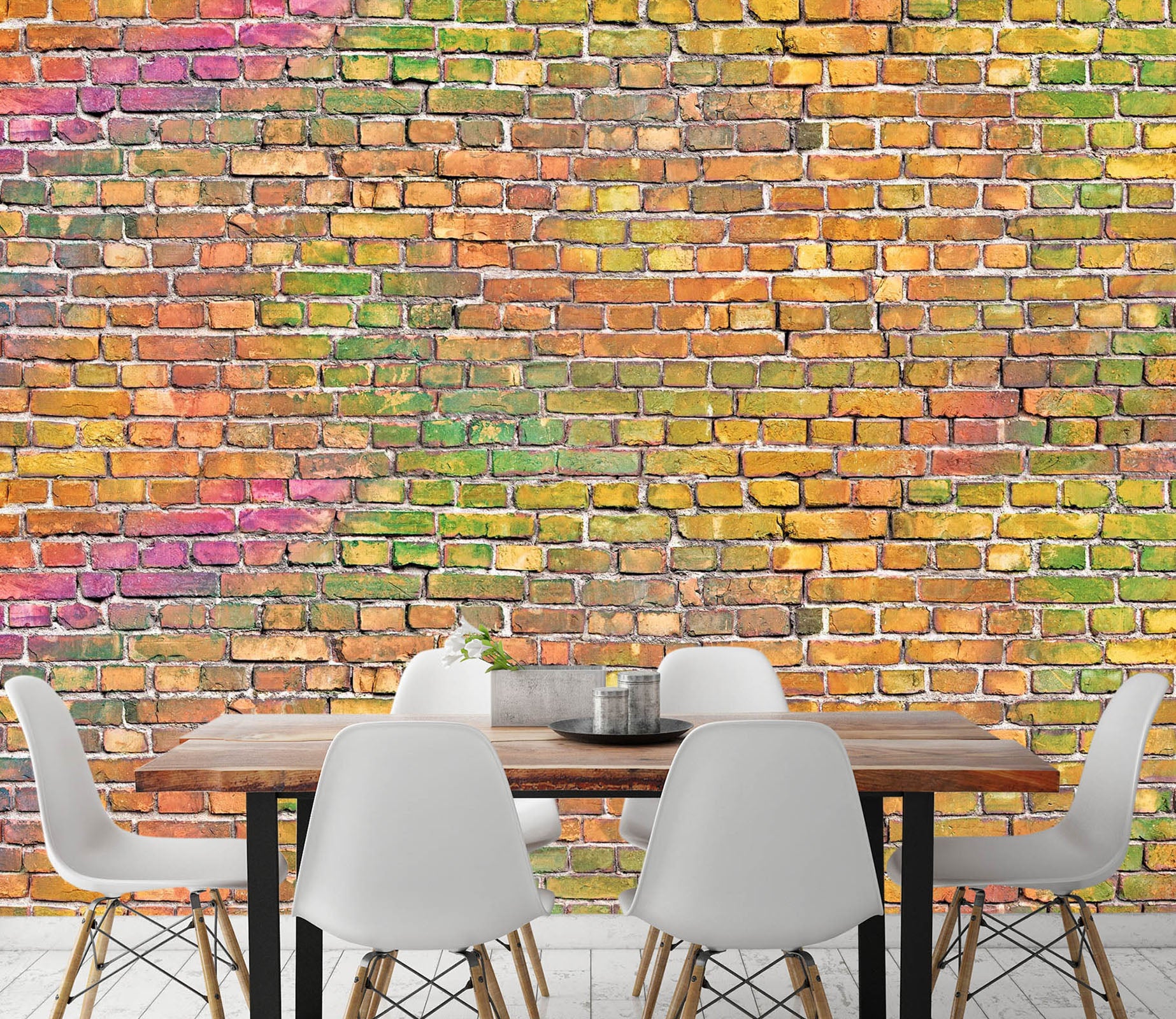 3D Colored Crick Wall 69 Wall Murals