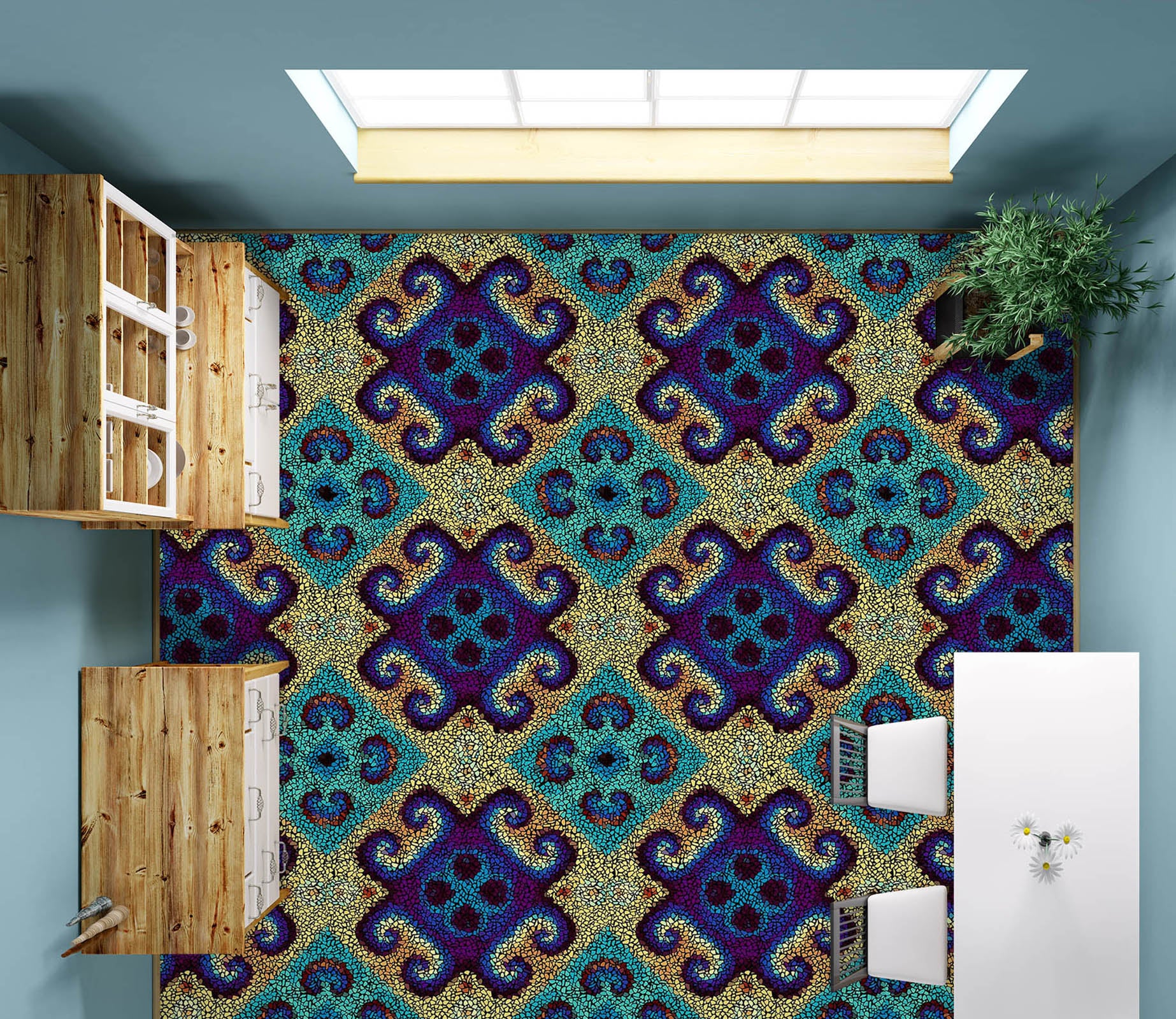 3D Mysterious Rhombuses 821 Floor Mural