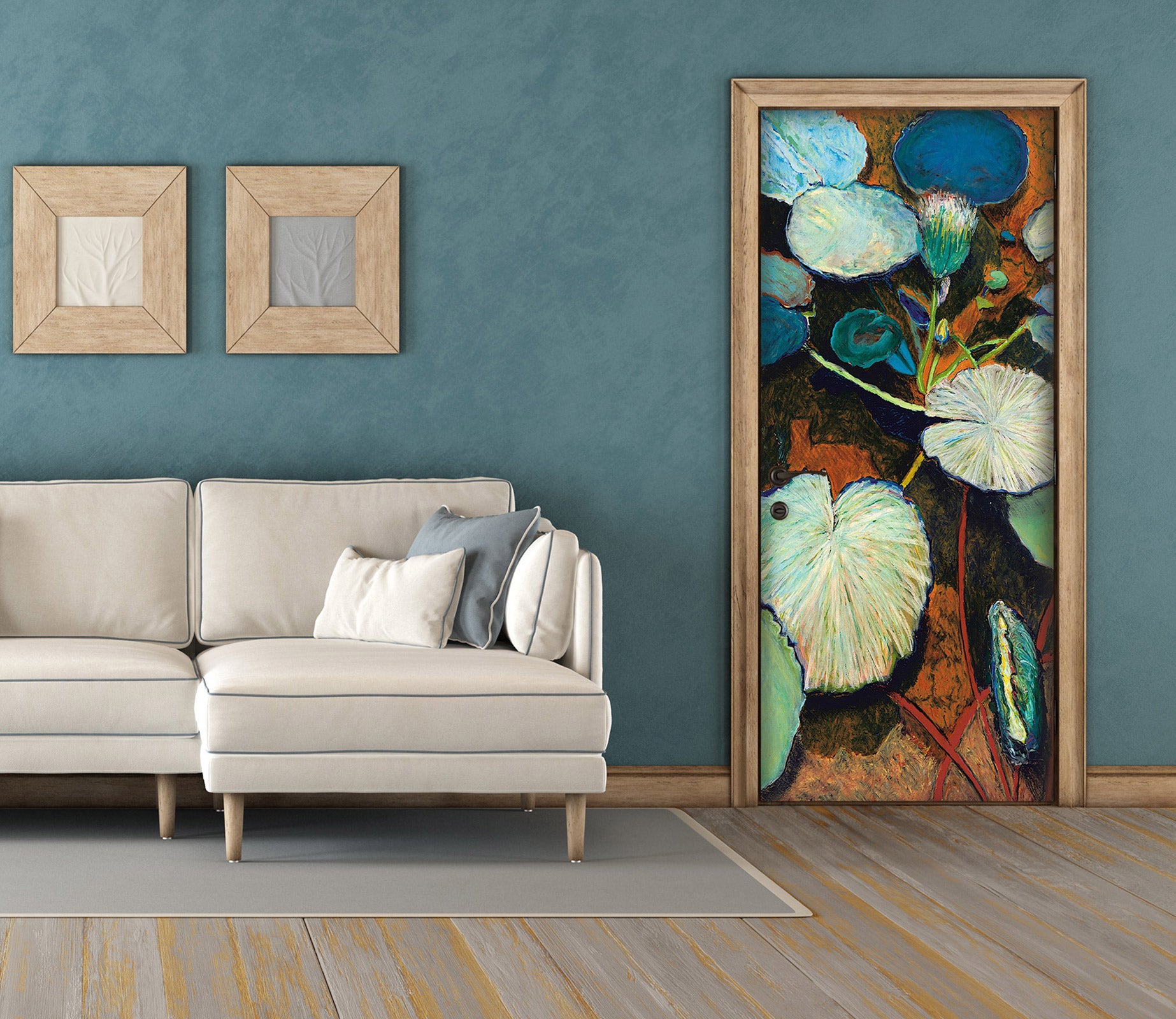 3D Lotus Leaf Pattern 93227 Allan P. Friedlander Door Mural