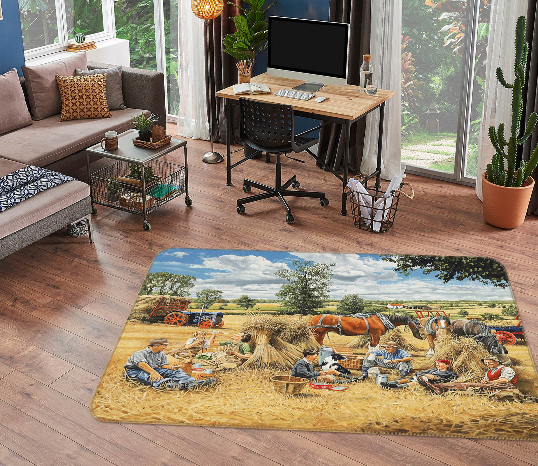 3D Harvest Lunch 1078 Trevor Mitchell Rug Non Slip Rug Mat