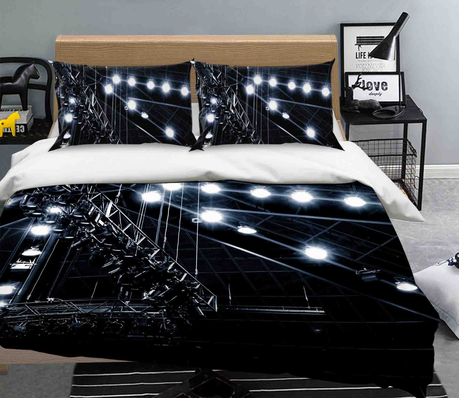 3D Steel Frame Lighting 2016 Noirblanc777 Bedding Bed Pillowcases Quilt