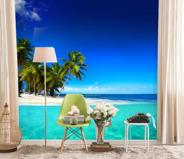 3D Sea Coconut Tree 061 Wall Murals