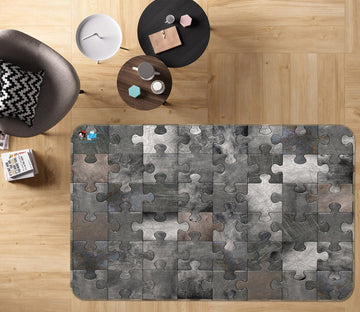 3D Gray Puzzle 2 Non Slip Rug Mat Mat AJ Creativity Home 