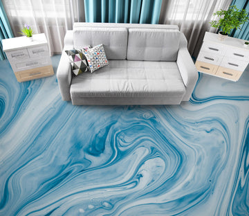 3D Fresh Blue And White 1185 Floor Mural