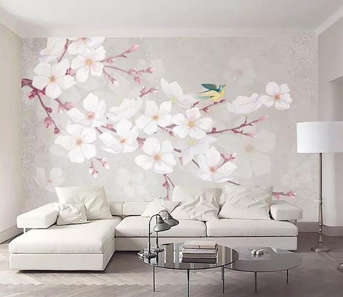 3D Flower Bird 091 Wall Murals Wallpaper AJ Wallpaper 2 