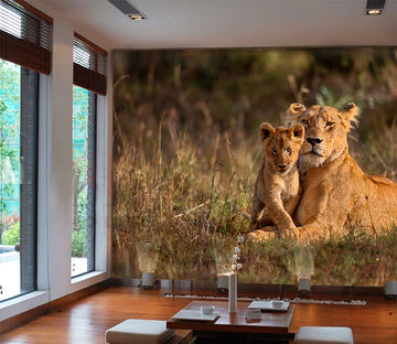 3D Lion Family 1072 Wall Murals