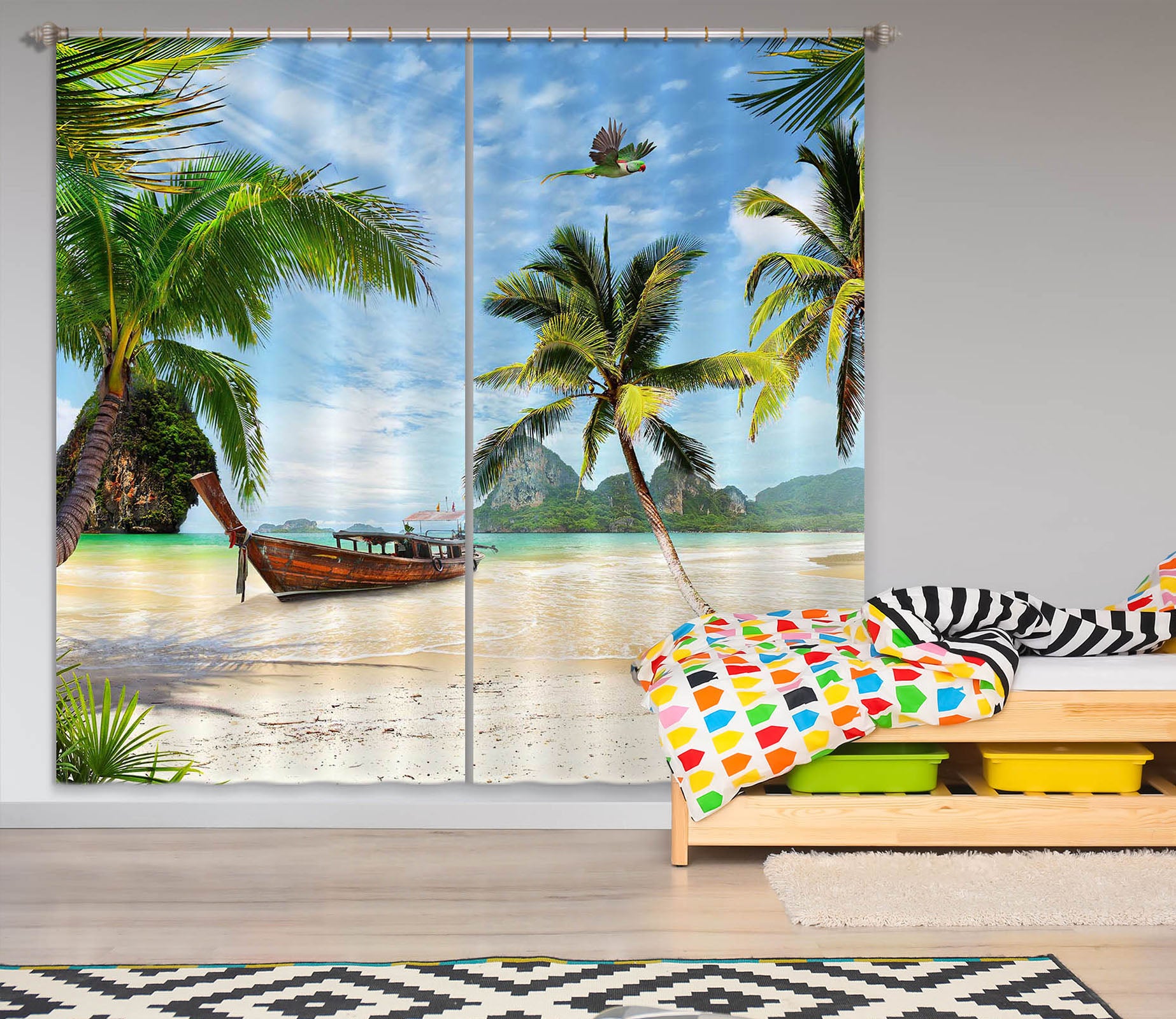 3D Coconut Palm Tree 814 Curtains Drapes